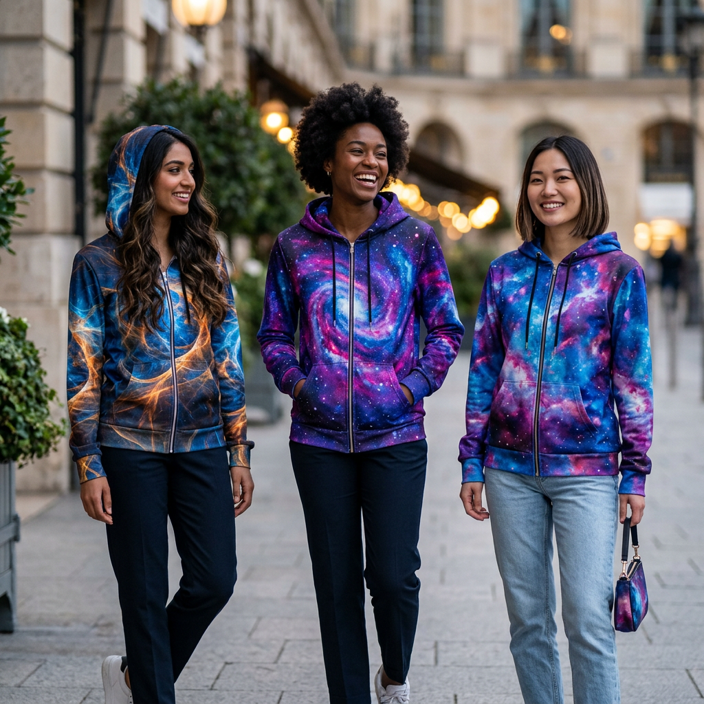 ZAVIOR GLOBAL all-over print zip hoodies collection