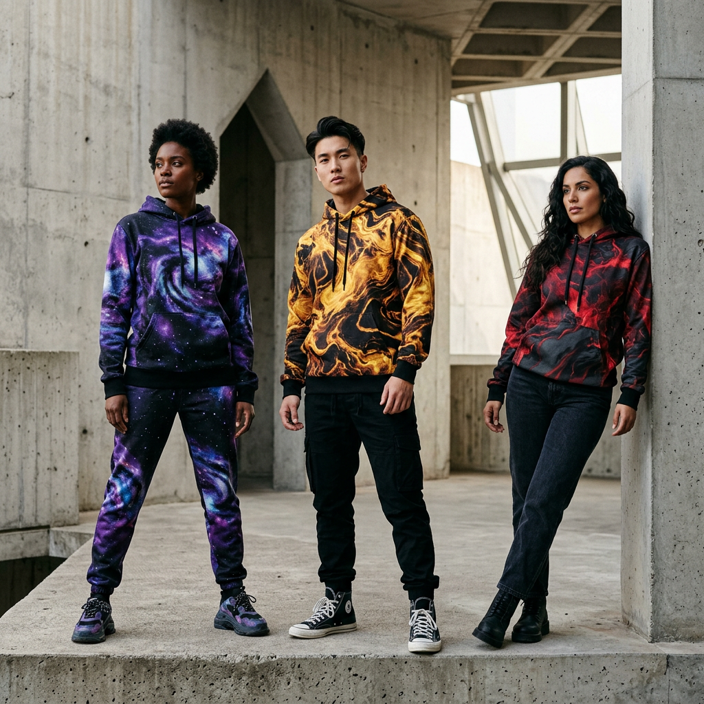ZAVIOR GLOBAL all-over print hoodies collection