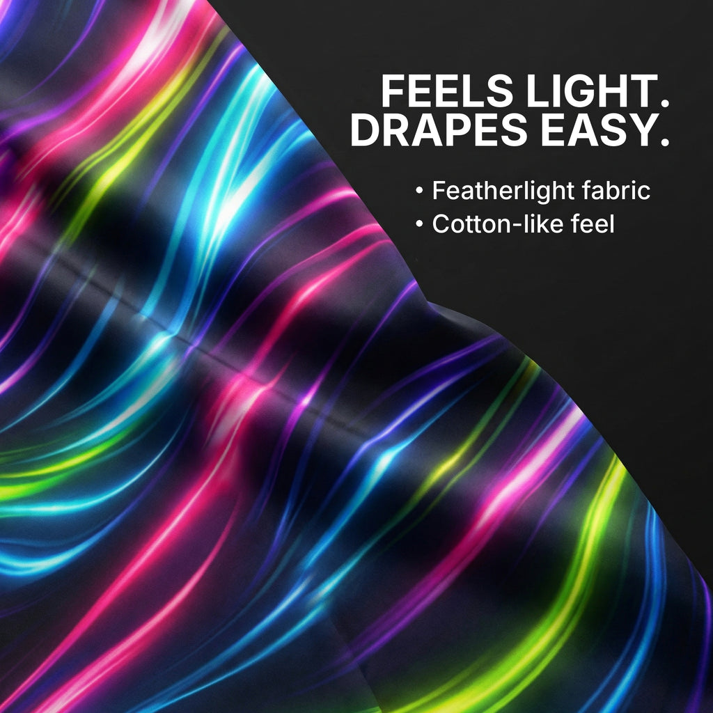 Neon Flow fabric close-up – feels light, drapes easy, featherlight fabric with a cotton-like feel