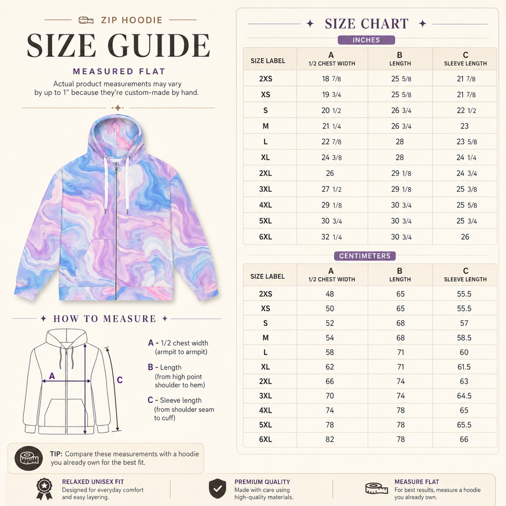 Pastel Mirage unisex zip hoodie product image