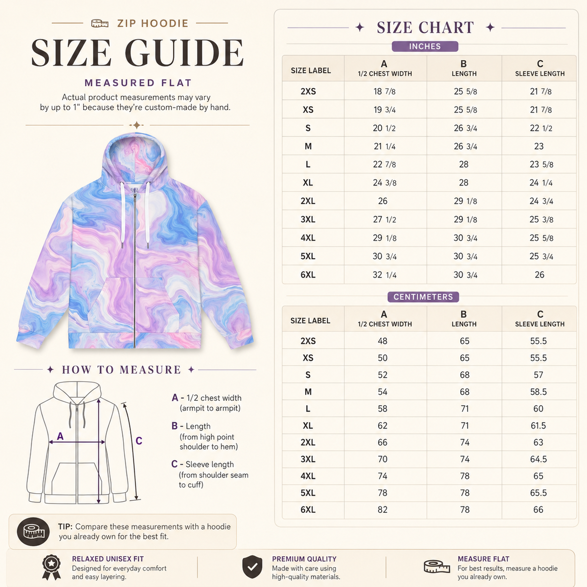 Pastel Mirage unisex zip hoodie product image