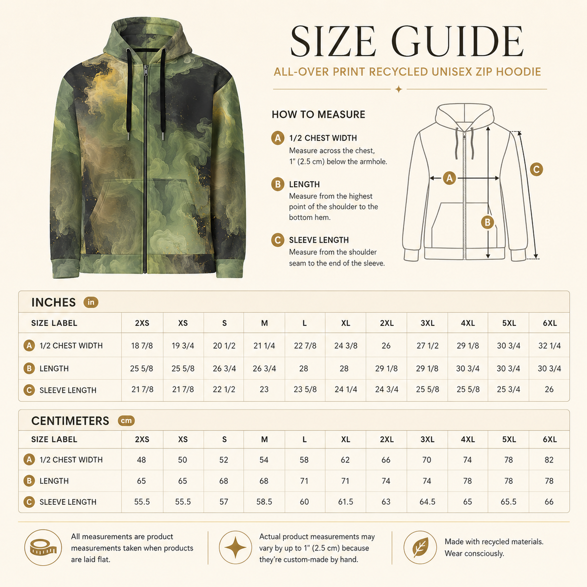 Verdant Shadow unisex zip hoodie product image