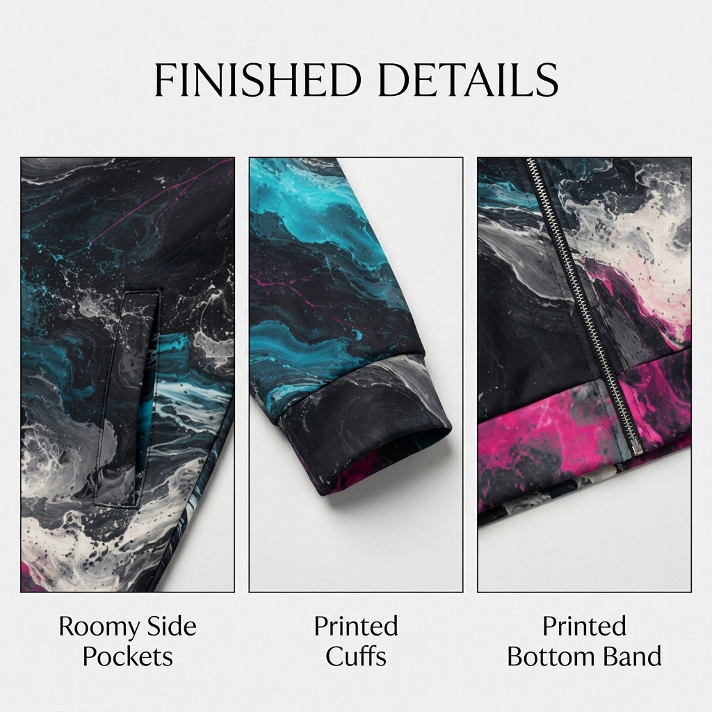 Geo Spectrum unisex bomber jacket product detail image