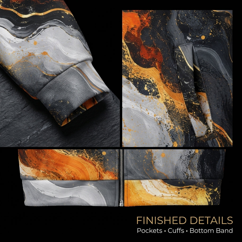 Molten Obsidian unisex bomber jacket product detail image