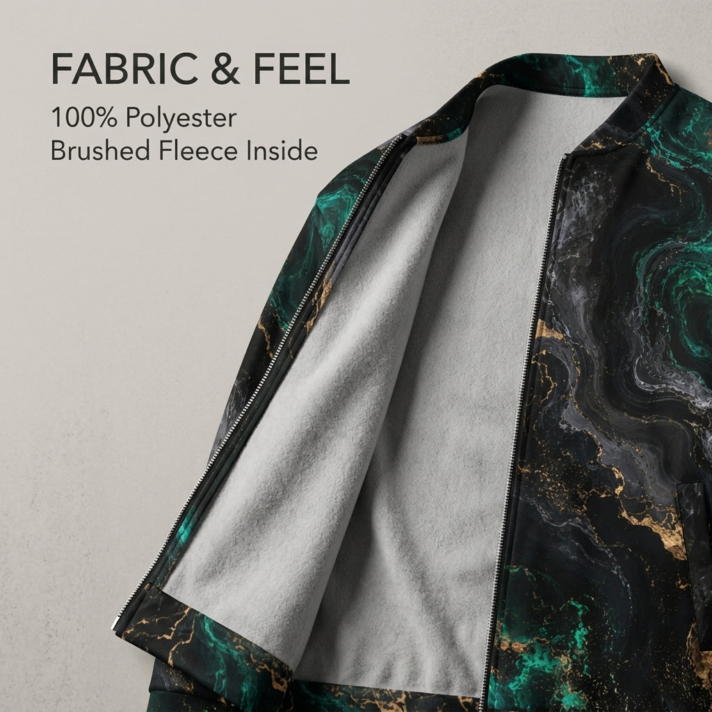 Emerald Obsidian unisex bomber jacket product detail image