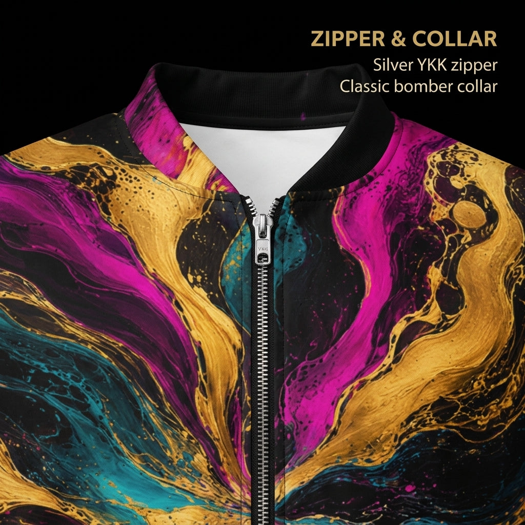Chromatic Vortex unisex bomber jacket product image