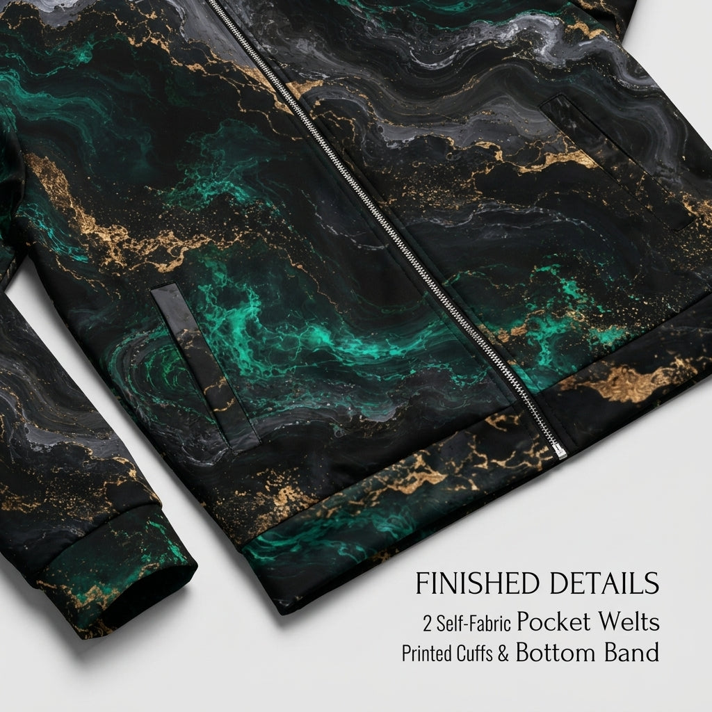 Emerald Obsidian unisex bomber jacket product detail image