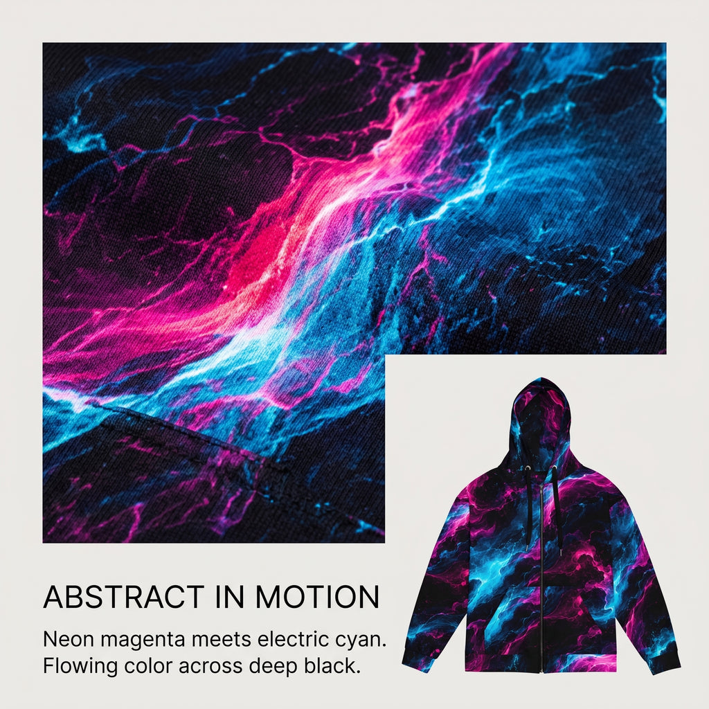 Neon Vortex unisex zip hoodie product image