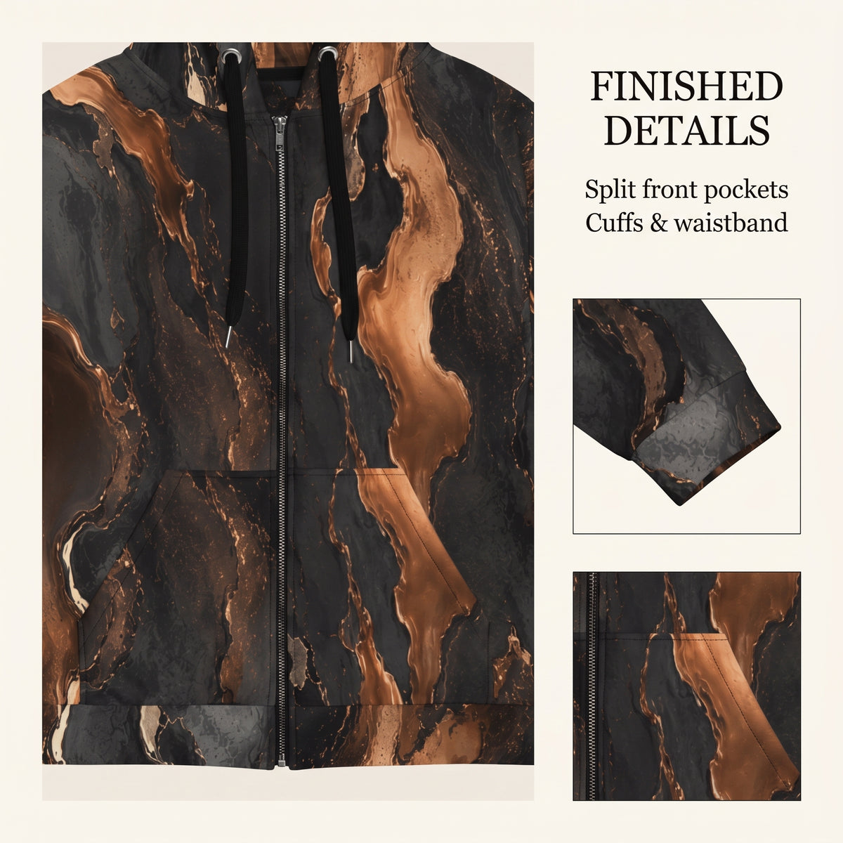 Molten Ember unisex zip hoodie product image