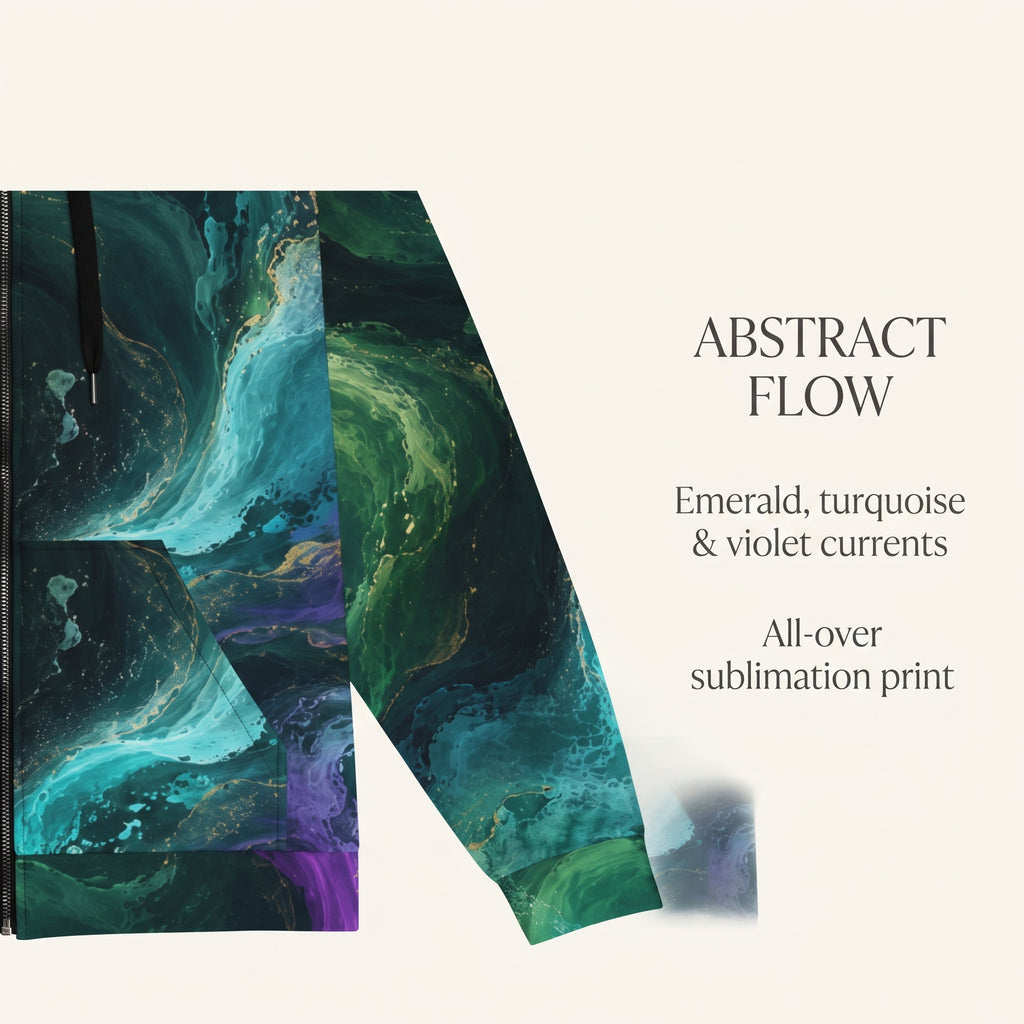 Emerald Tides unisex zip hoodie product image