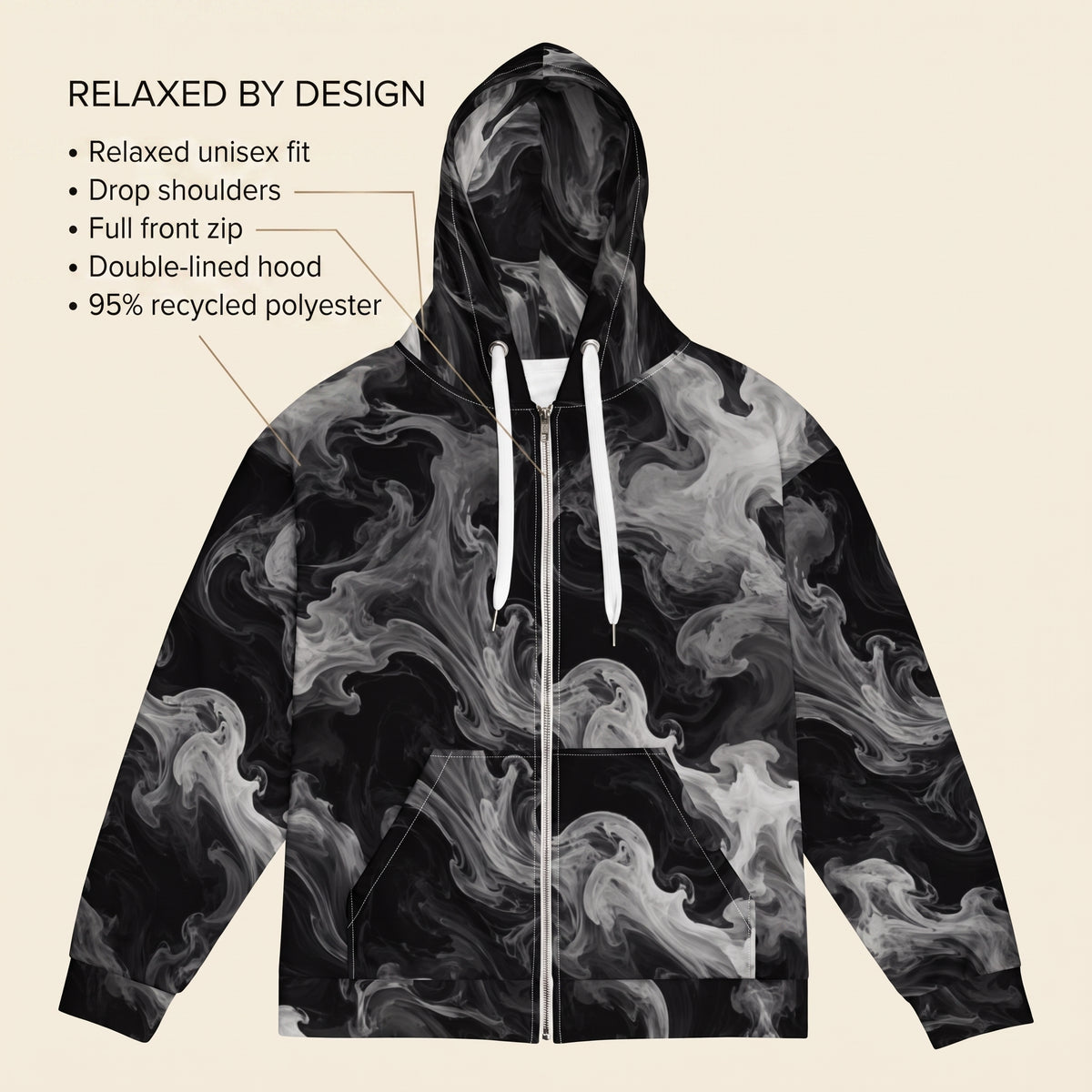 Phantom Smoke unisex zip hoodie product image