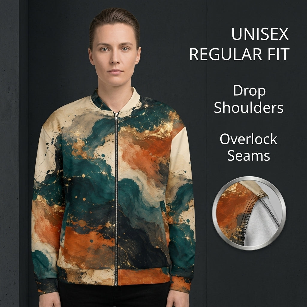 Ember Tide unisex bomber jacket product image