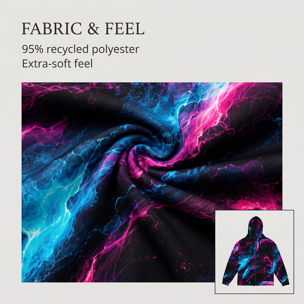 Neon Vortex unisex zip hoodie product image