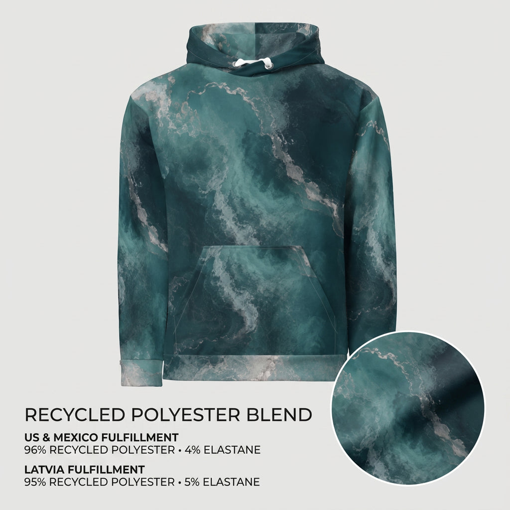 Abyssal Current unisex hoodie product information graphic