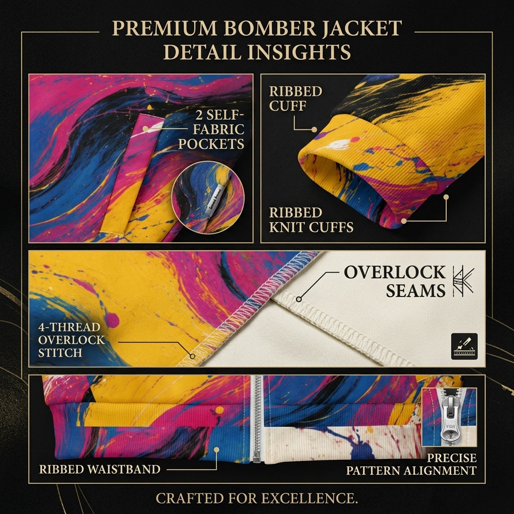 Chromatic Rush unisex bomber jacket product detail image