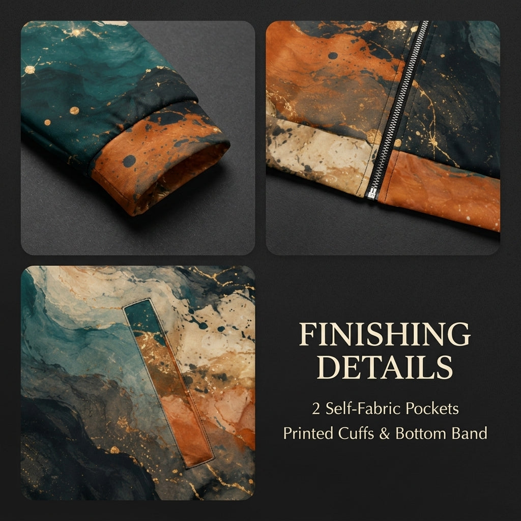 Ember Tide unisex bomber jacket product detail image