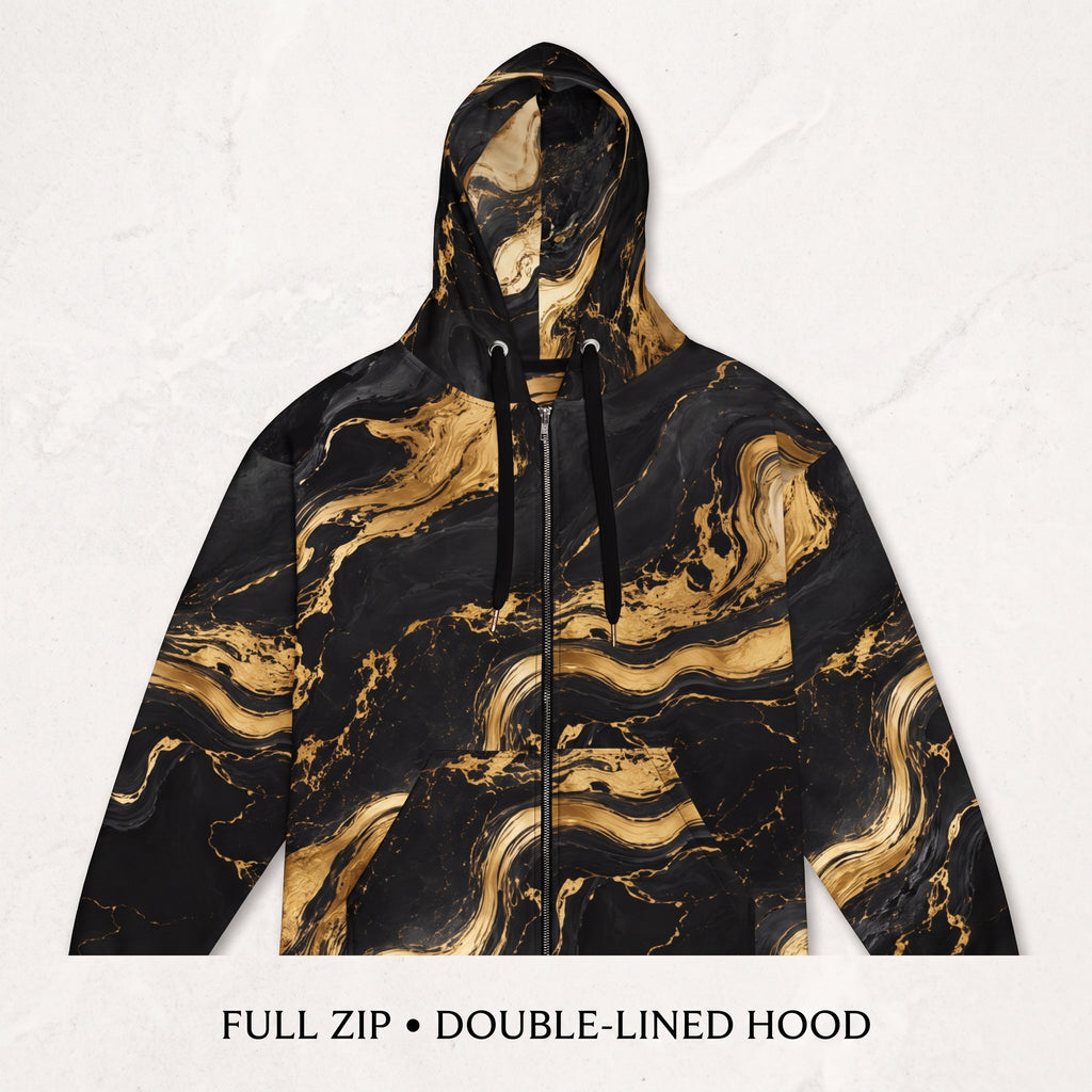 Golden Oro unisex zip hoodie product detail image
