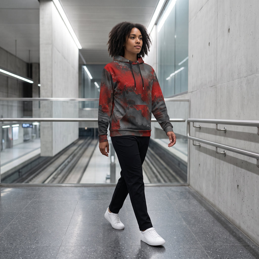 Red & Black Abstract unisex hoodie product image