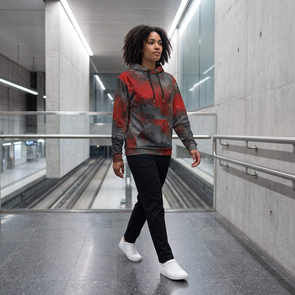 Red & Black Abstract unisex hoodie product image
