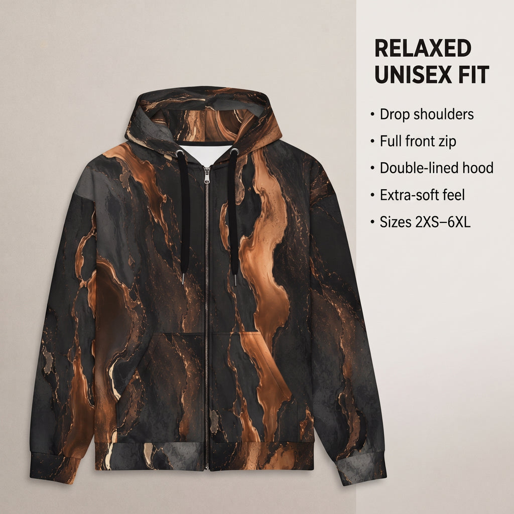 Molten Ember unisex zip hoodie product image