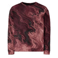 Burgundy Eclipse unisex sweatshirt, front view – burgundy, rose and black marble print