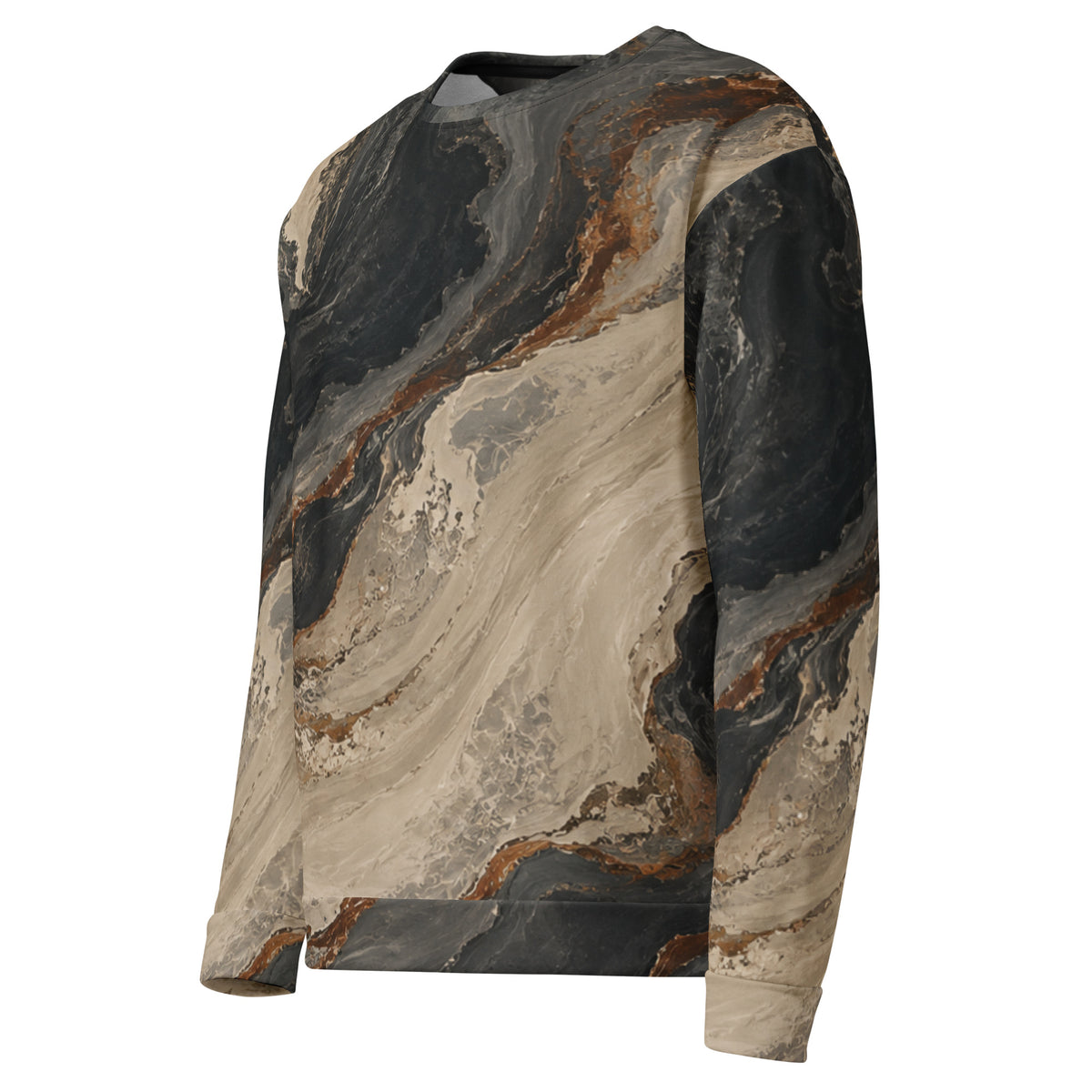 Fossil Divide geological abstract sweatshirt angled front view