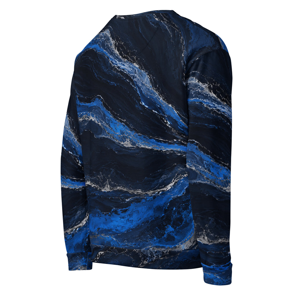 ZAVIOR GLOBAL Midnight Velocity abstract all-over print sweatshirt rear angled view