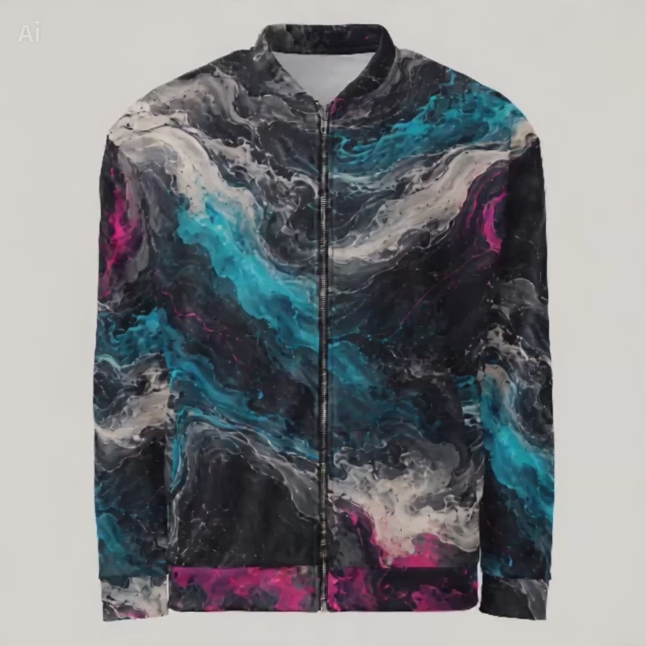 Geo Spectrum unisex bomber jacket product video