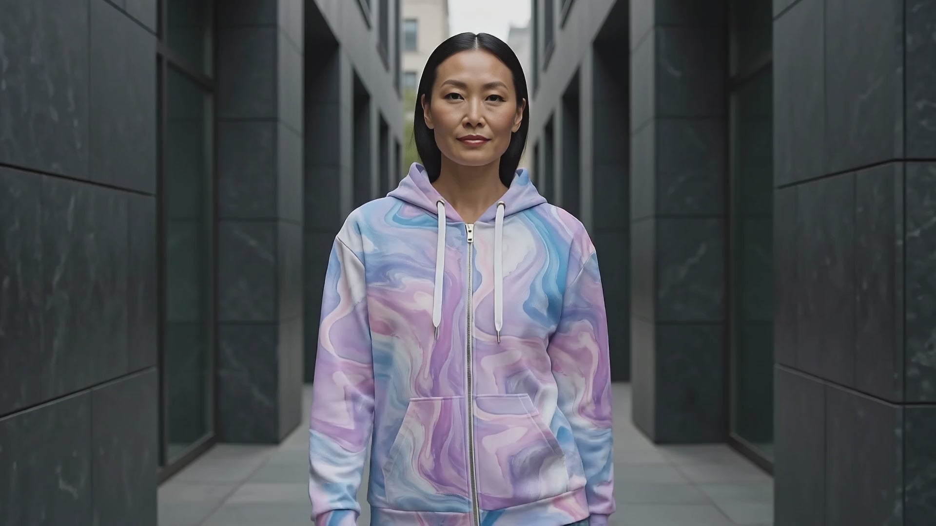 Pastel Mirage unisex zip hoodie product video