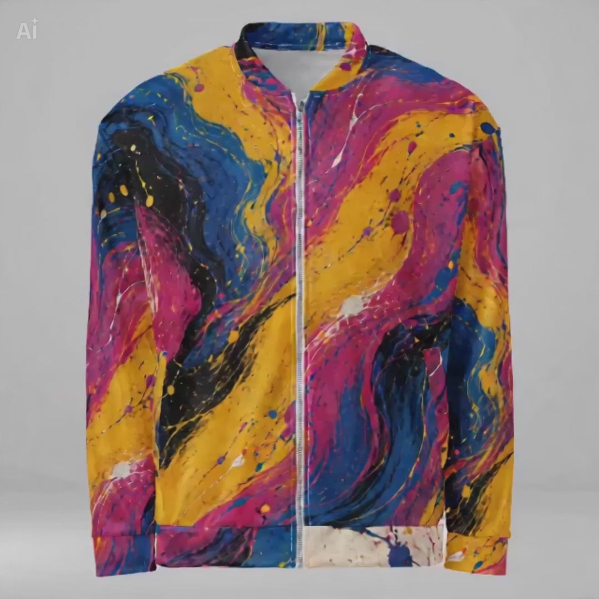 Chromatic Rush unisex bomber jacket product video