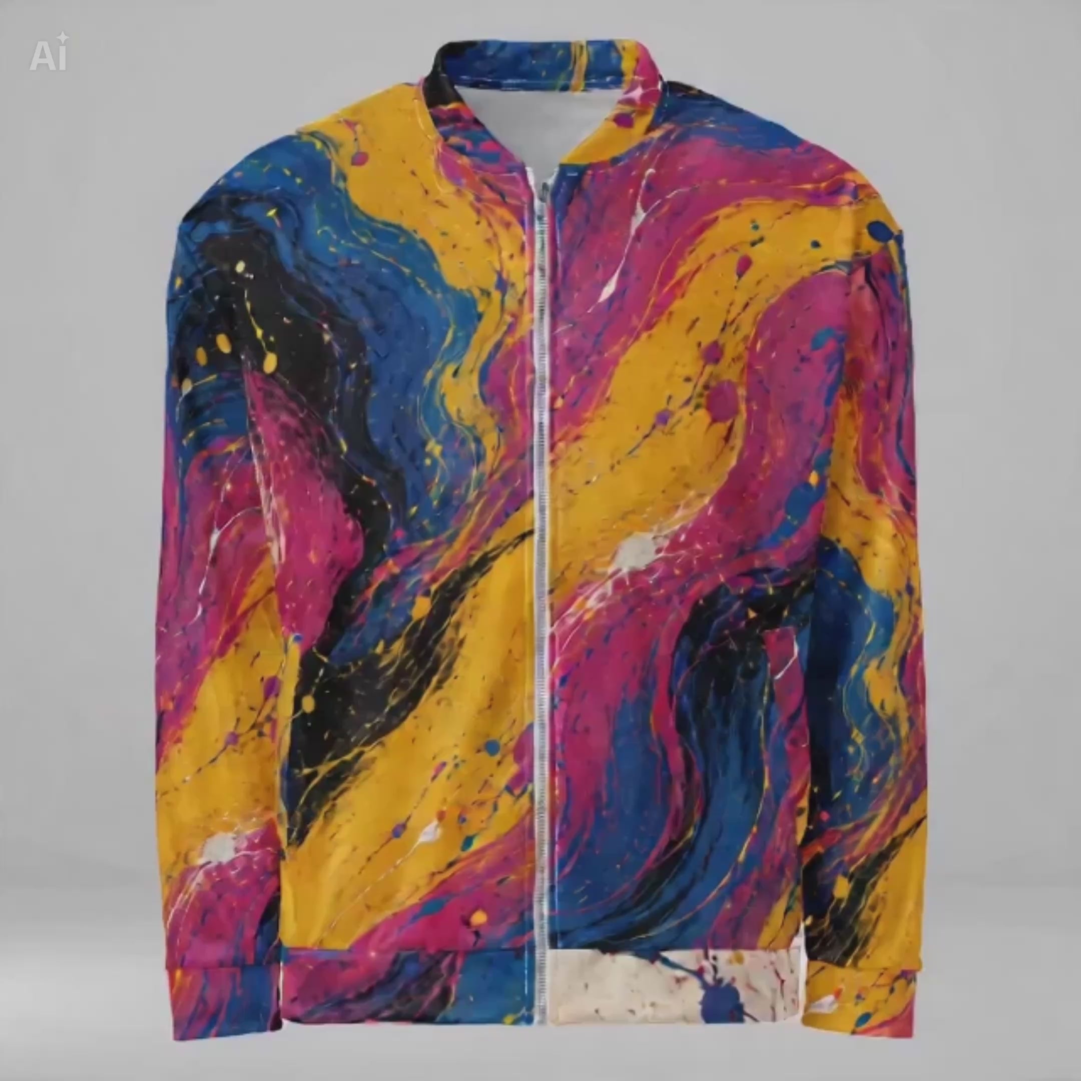 Chromatic Rush unisex bomber jacket product video