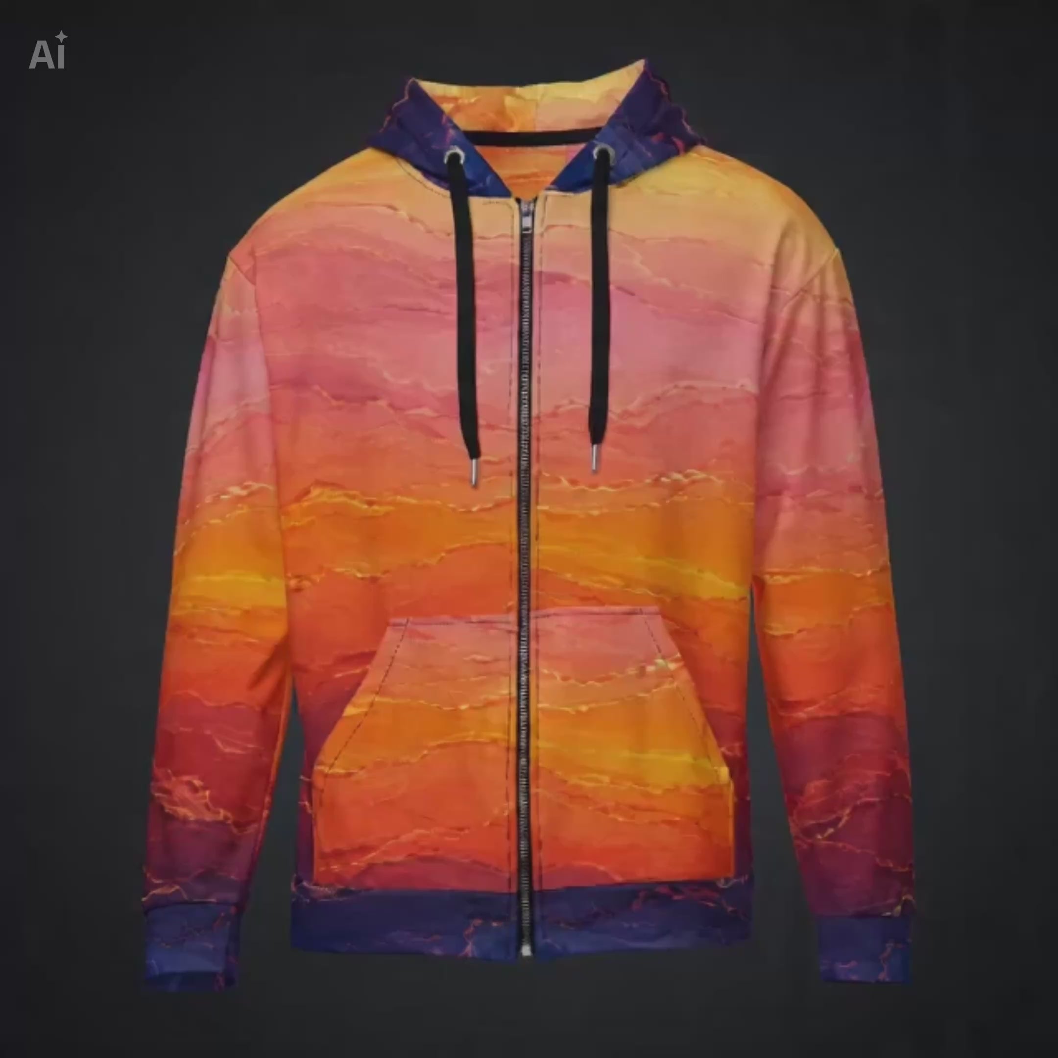 Solar Horizon unisex zip hoodie product video