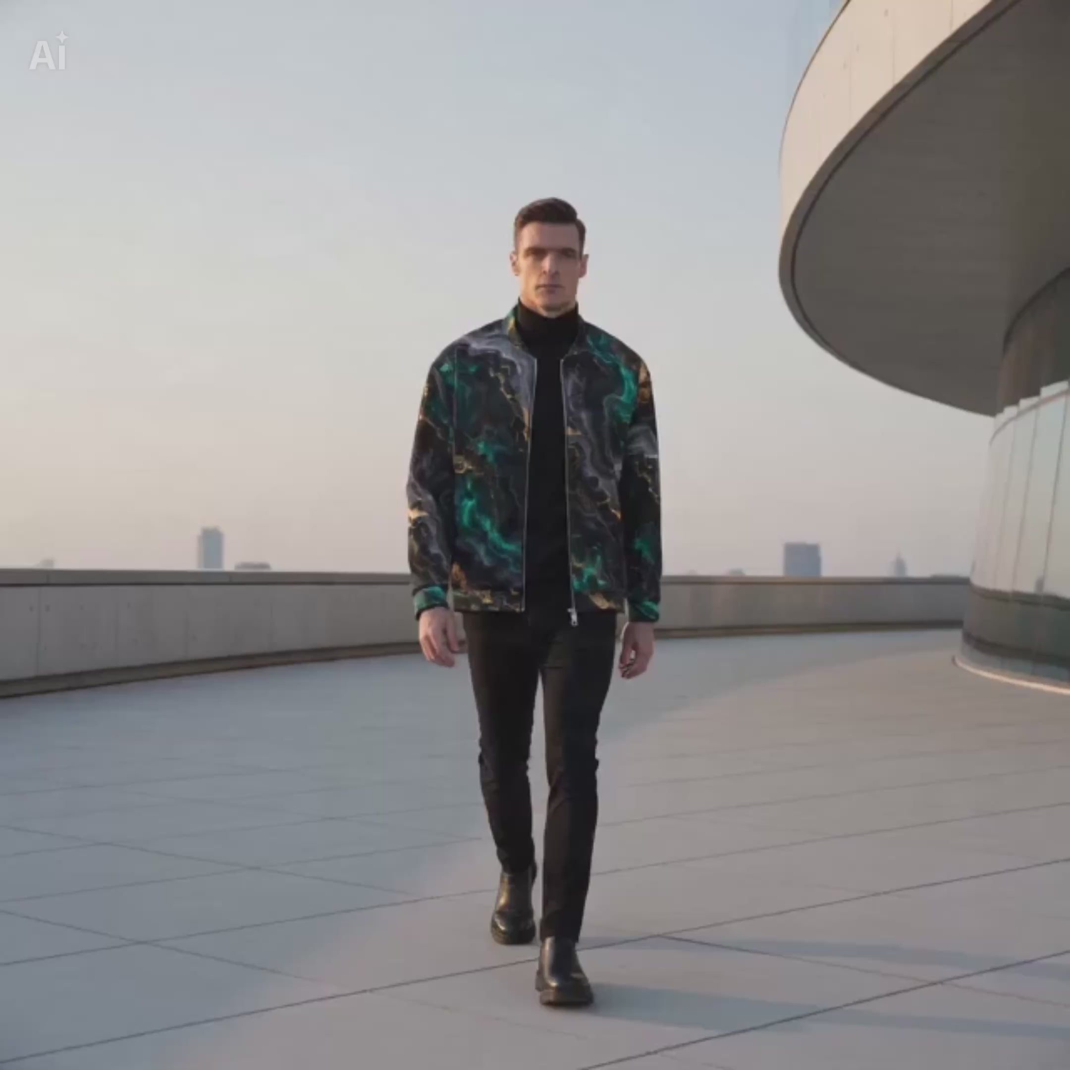 Emerald Obsidian unisex bomber jacket product video