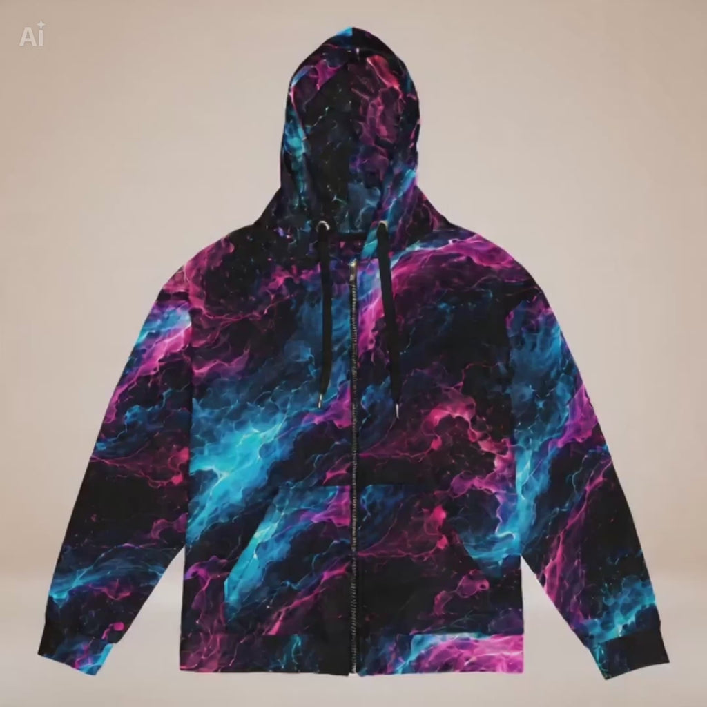Neon Vortex unisex zip hoodie product video