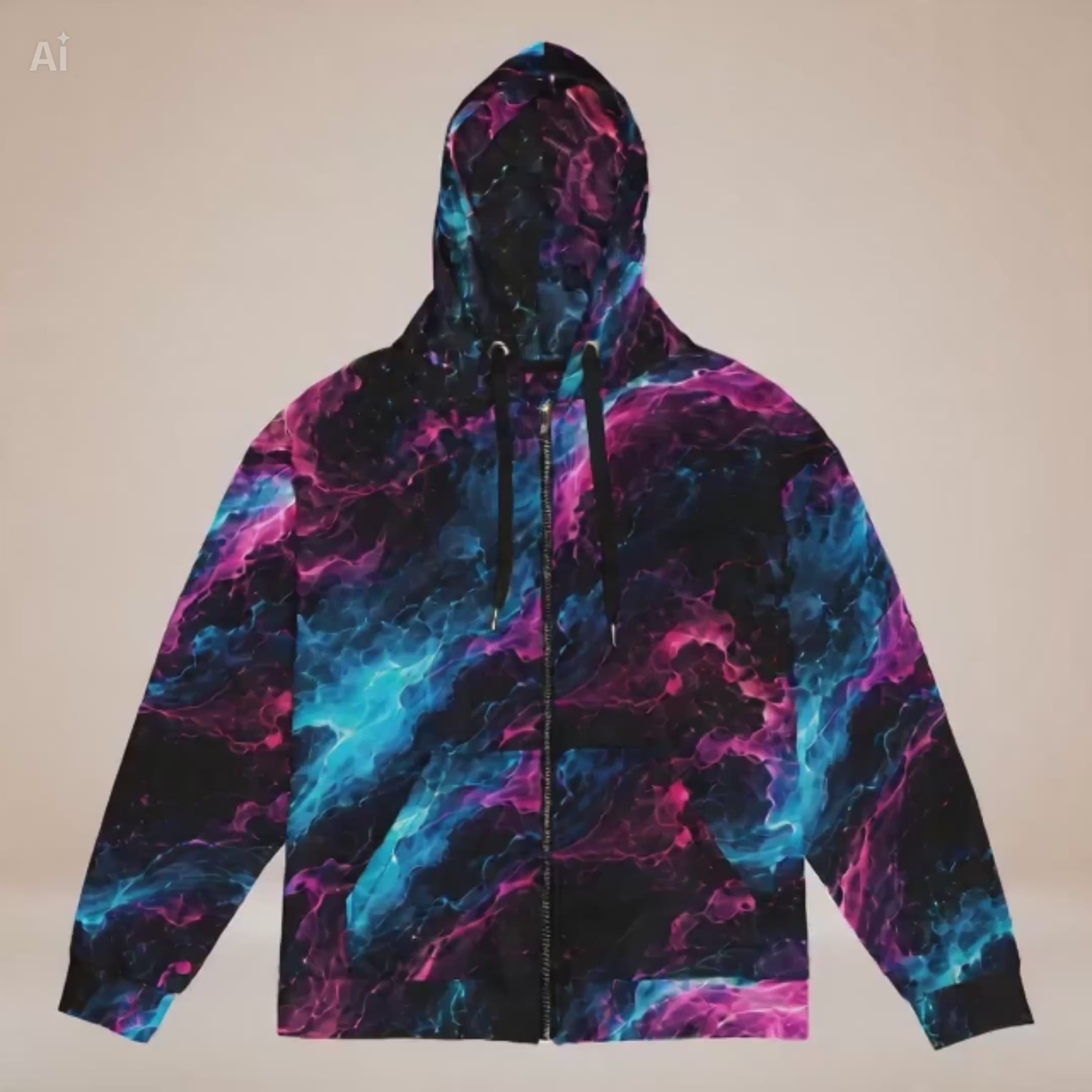 Neon Vortex unisex zip hoodie product video
