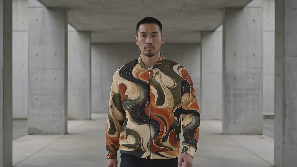 Terra Flux unisex bomber jacket product video