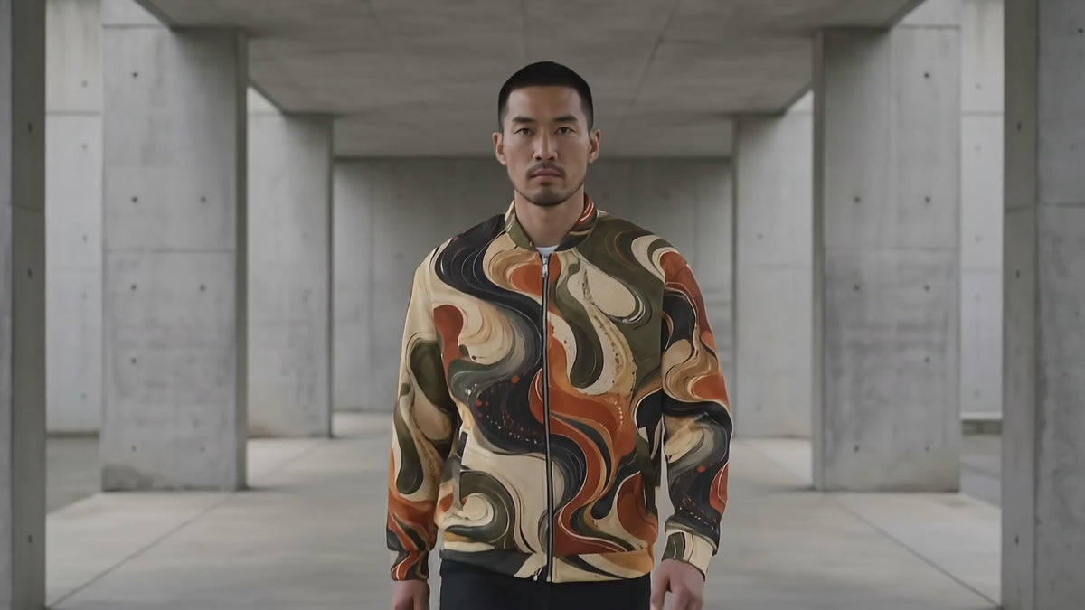 Terra Flux unisex bomber jacket product video