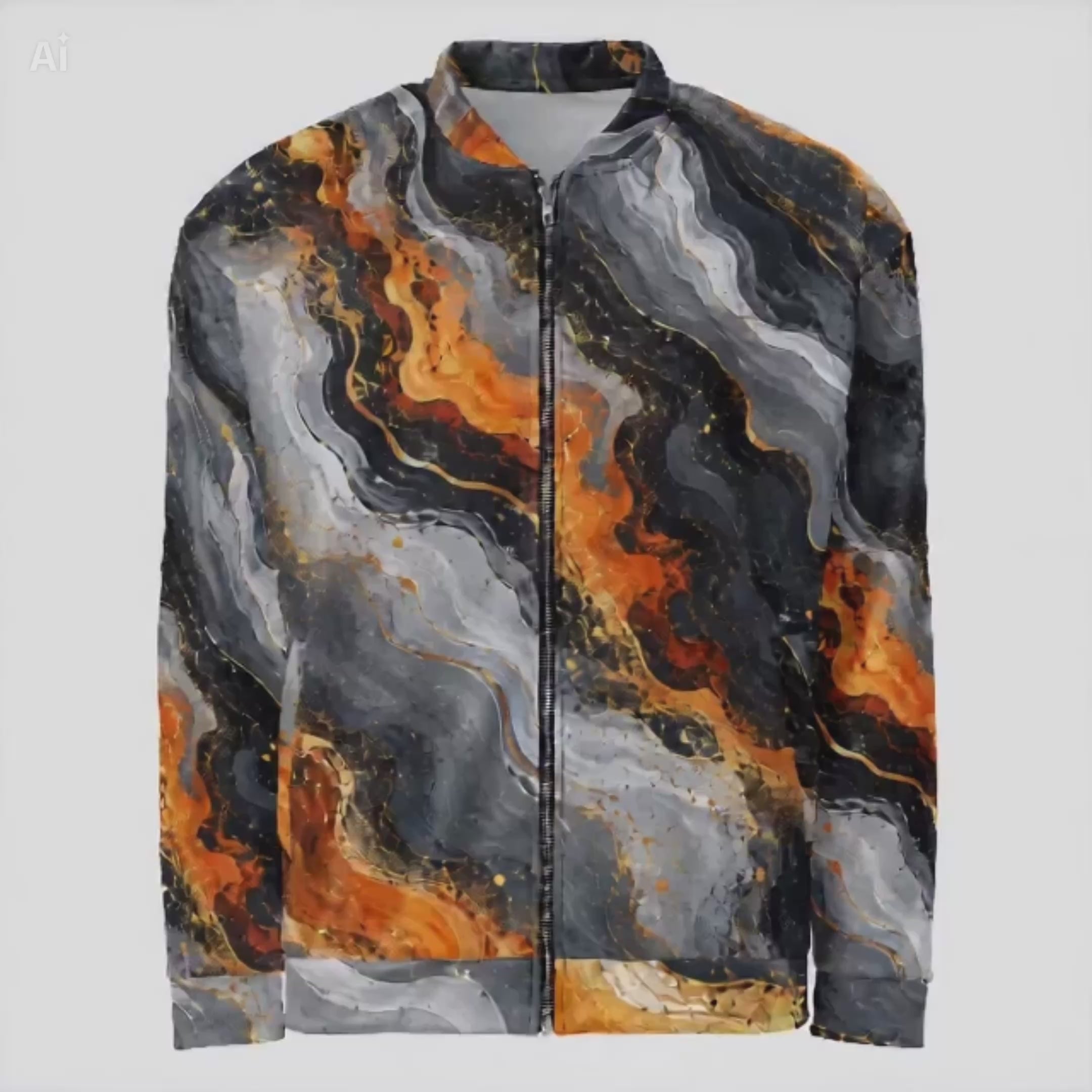 Molten Obsidian unisex bomber jacket product video