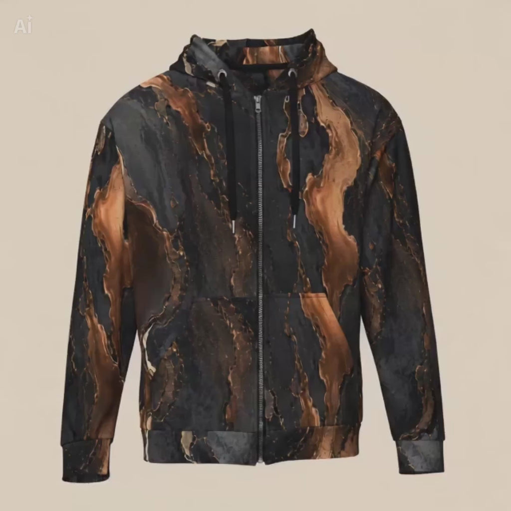 Molten Ember unisex zip hoodie product video