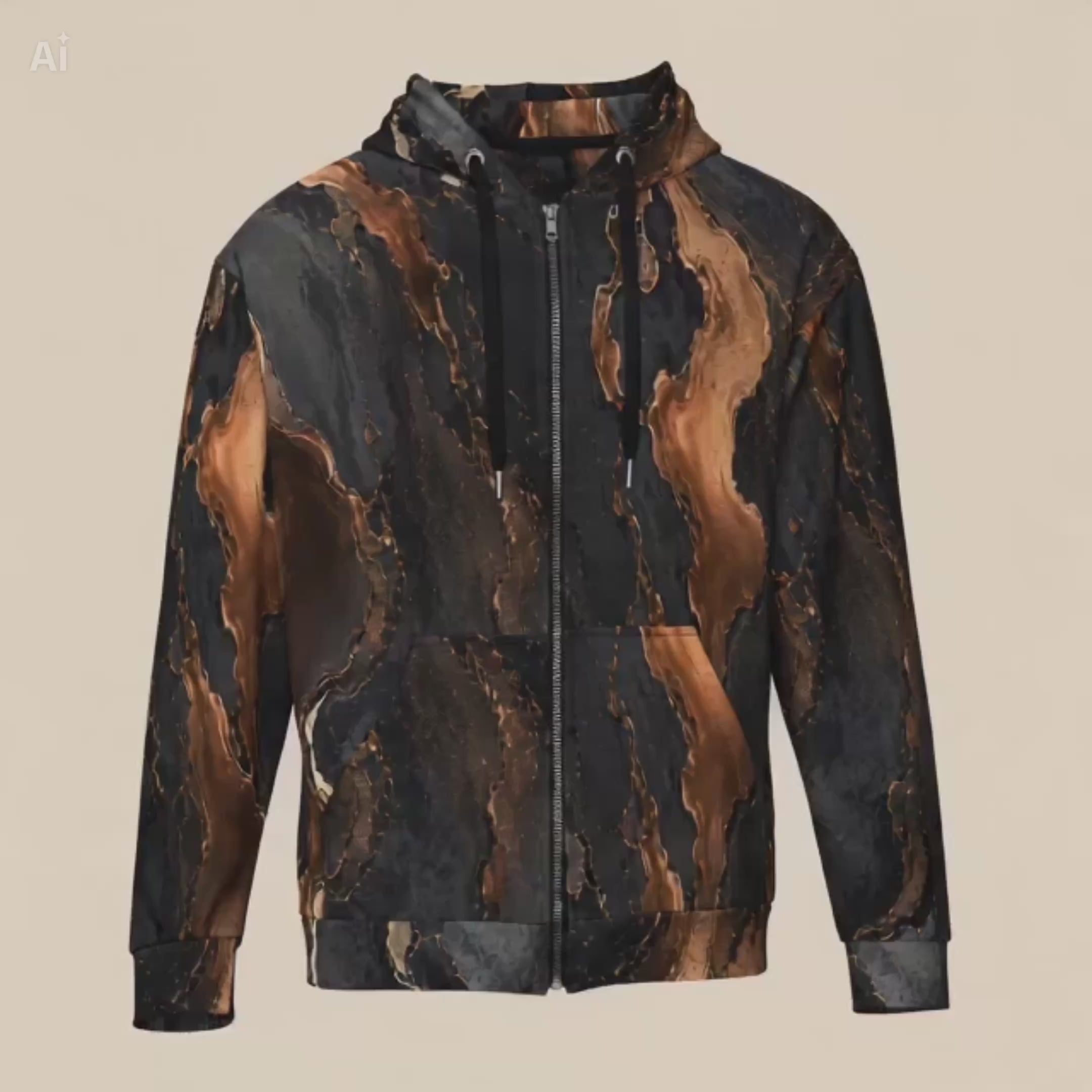 Molten Ember unisex zip hoodie product video