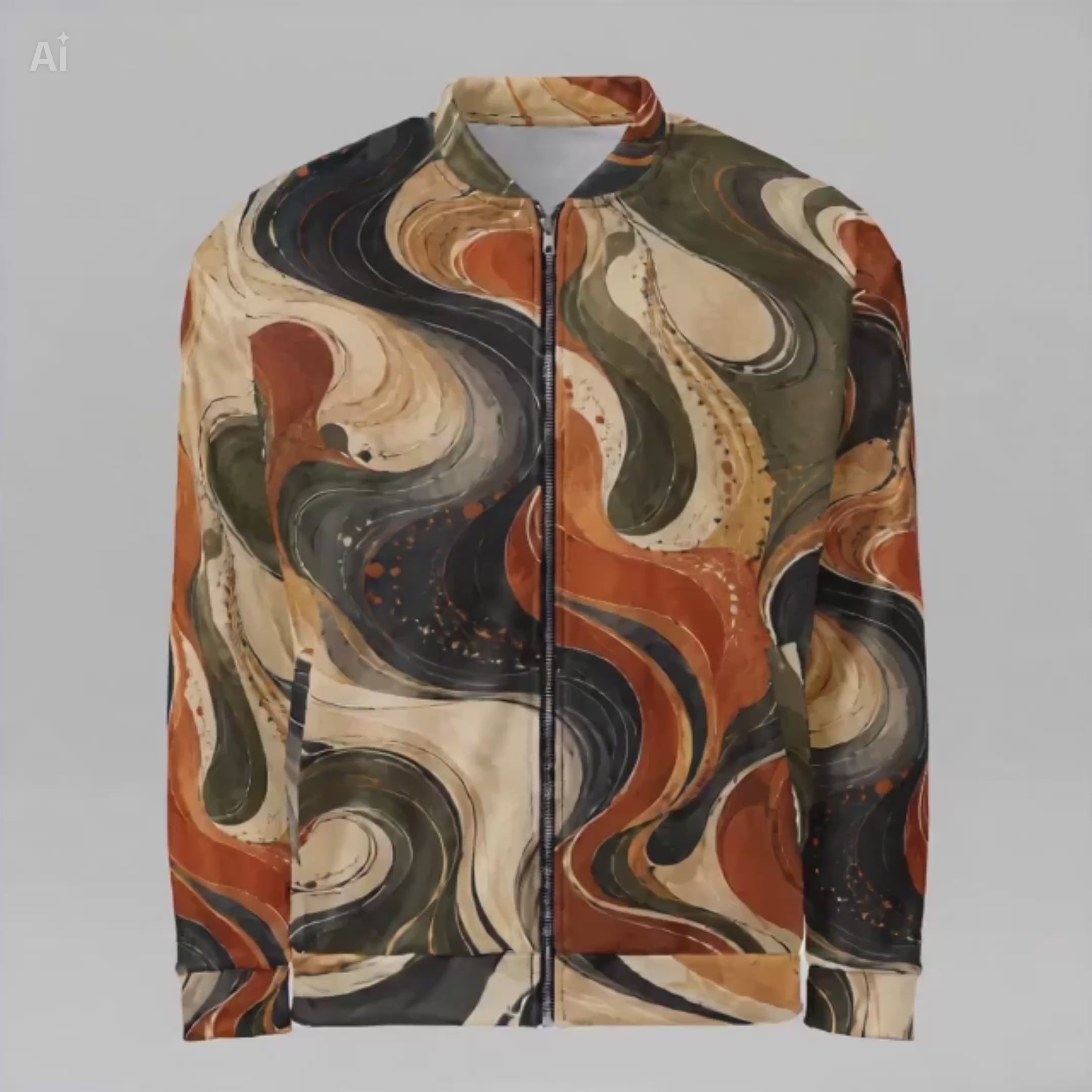 Terra Flux unisex bomber jacket product video