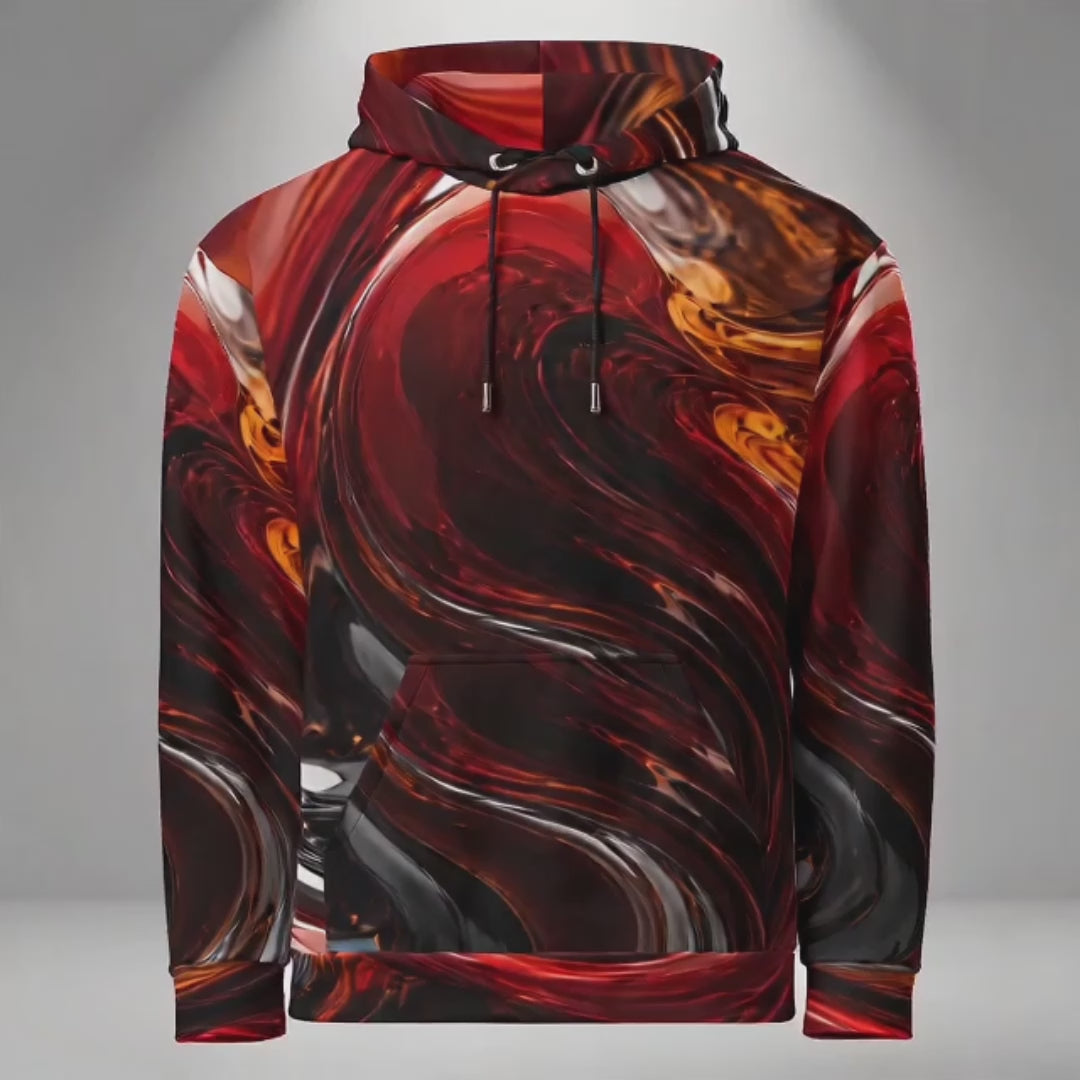 Crimson Vortex unisex hoodie product video