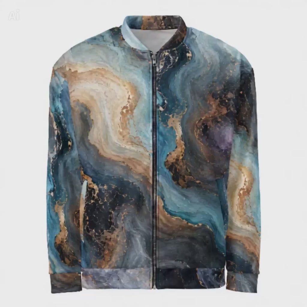 Oceanic Alchemy unisex bomber jacket product video