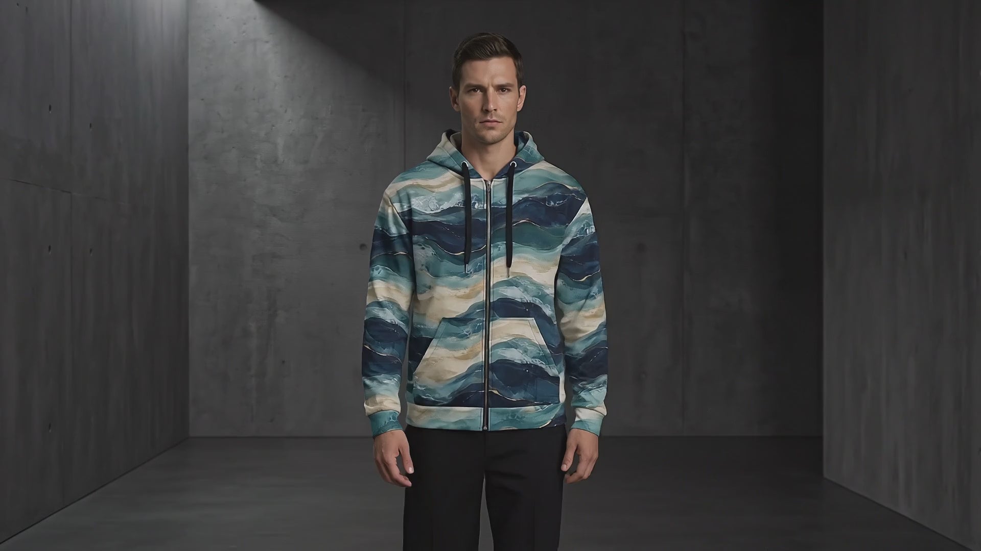Oceanic Strata unisex zip hoodie product video