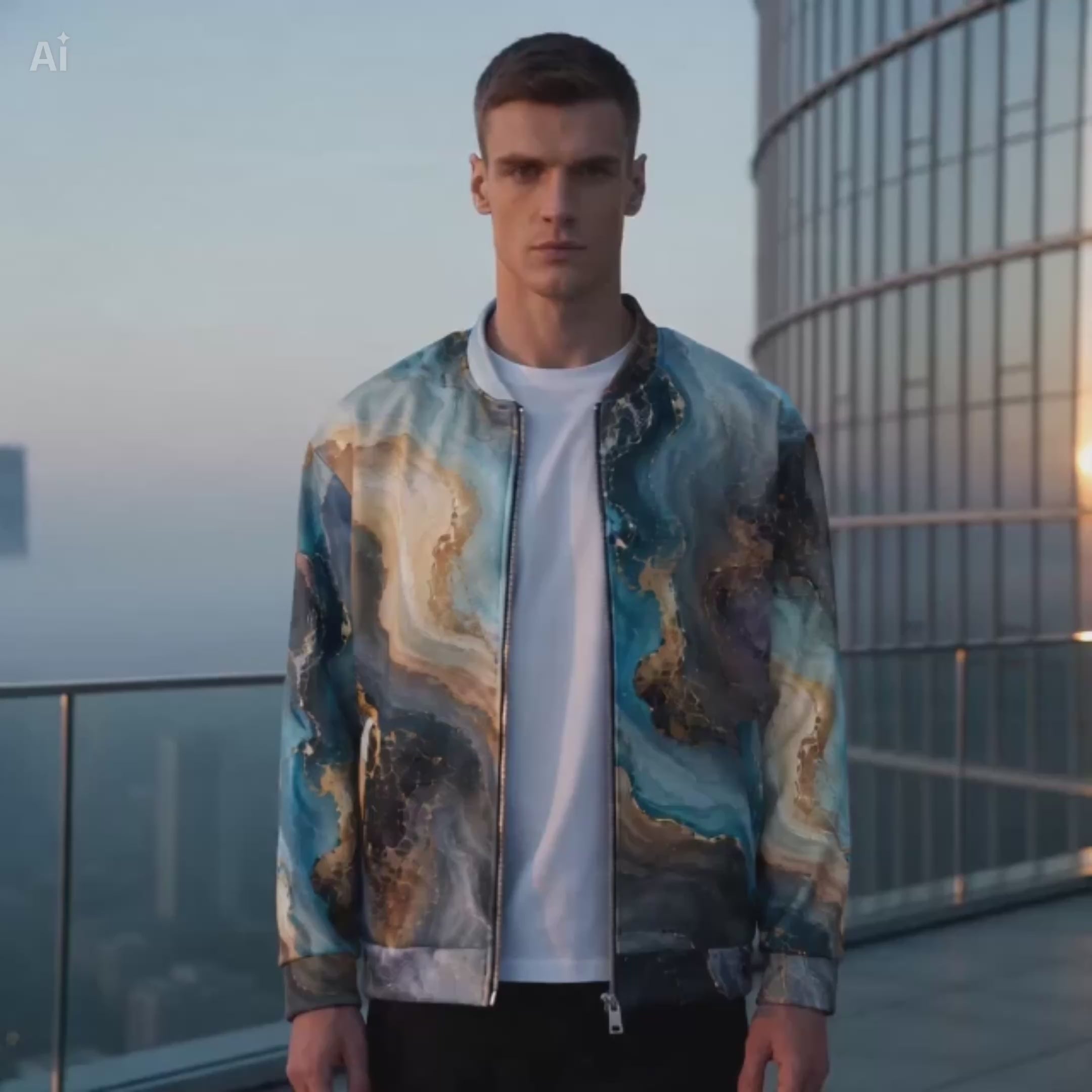 Oceanic Alchemy unisex bomber jacket product video