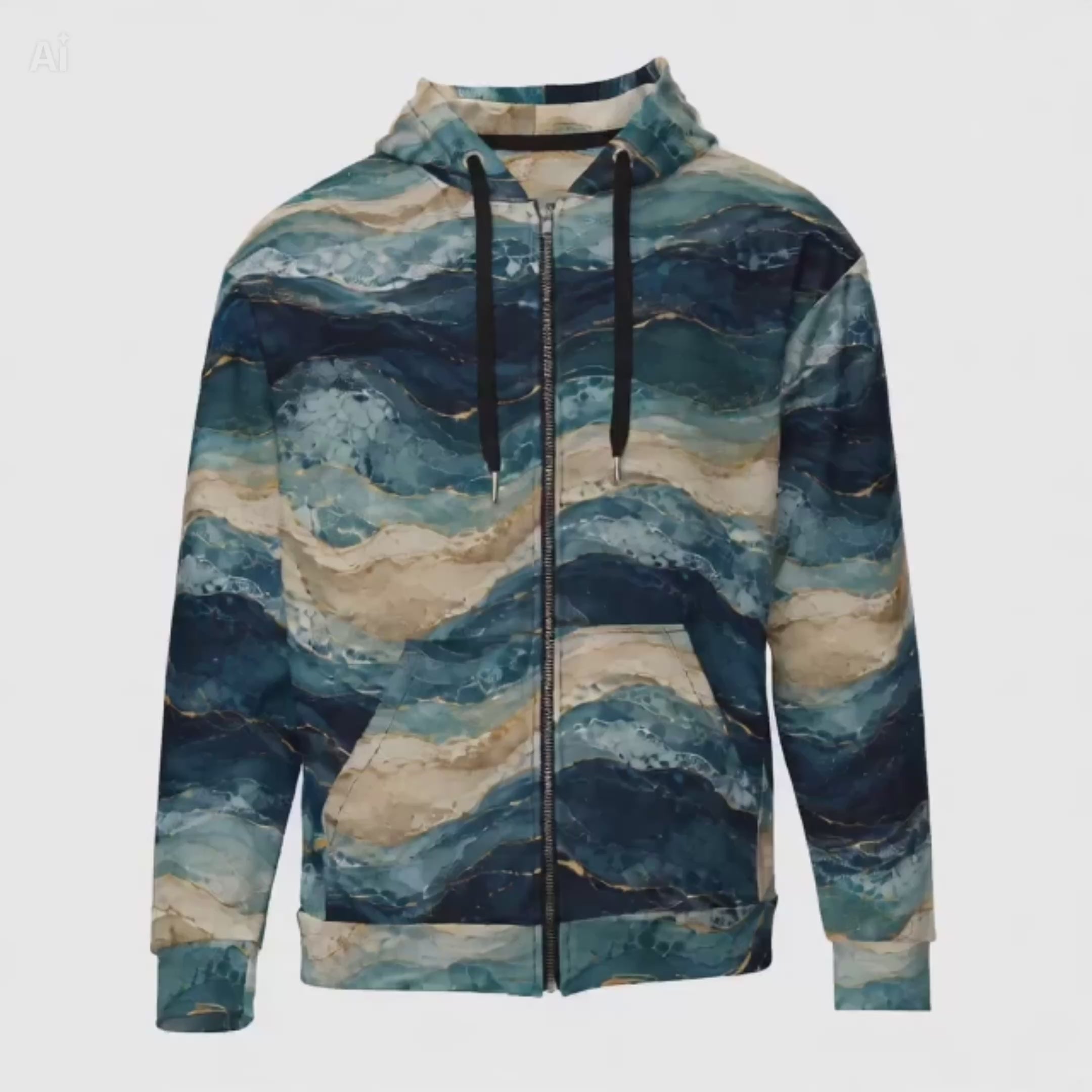 Oceanic Strata unisex zip hoodie product video