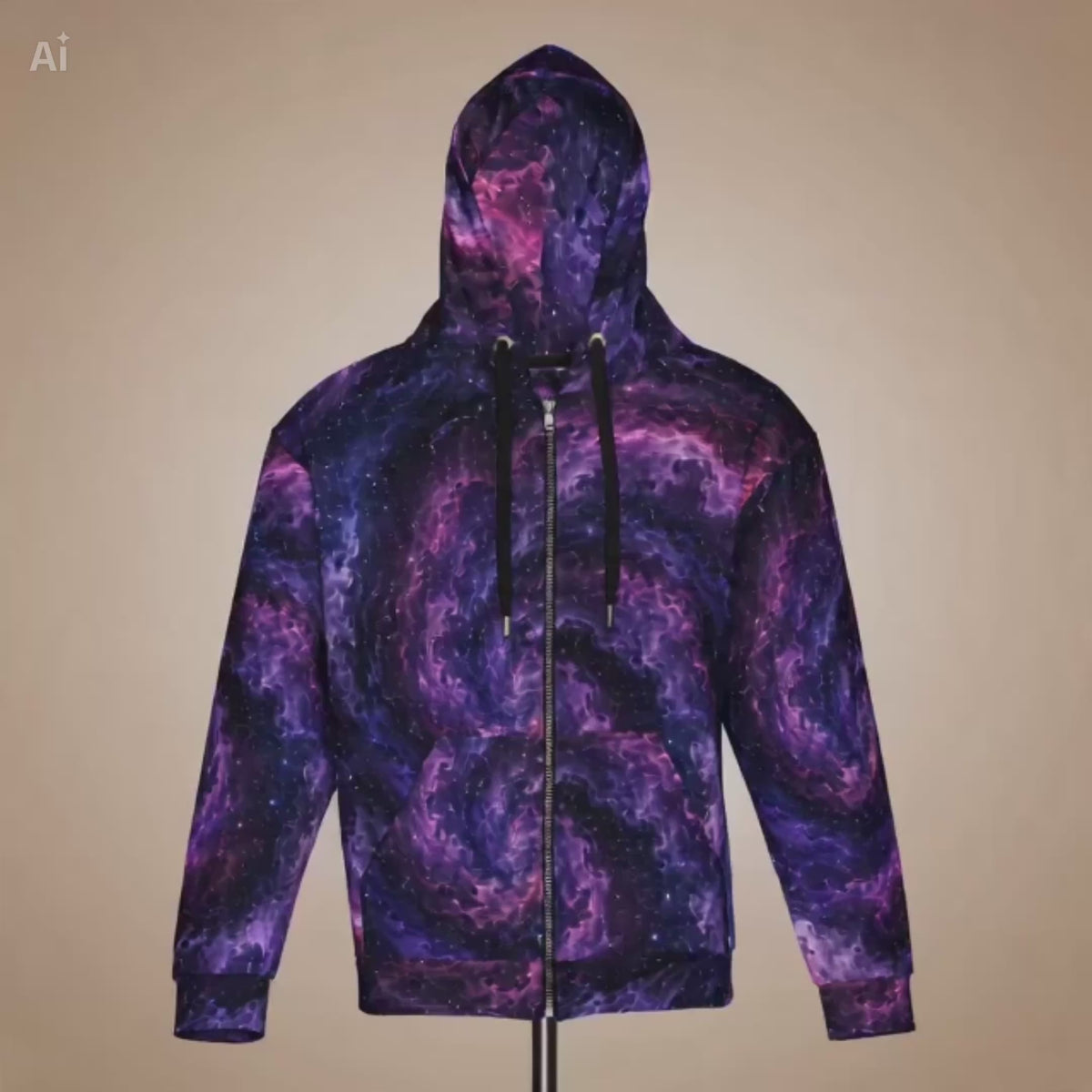 Cosmic Vortex unisex zip hoodie product video