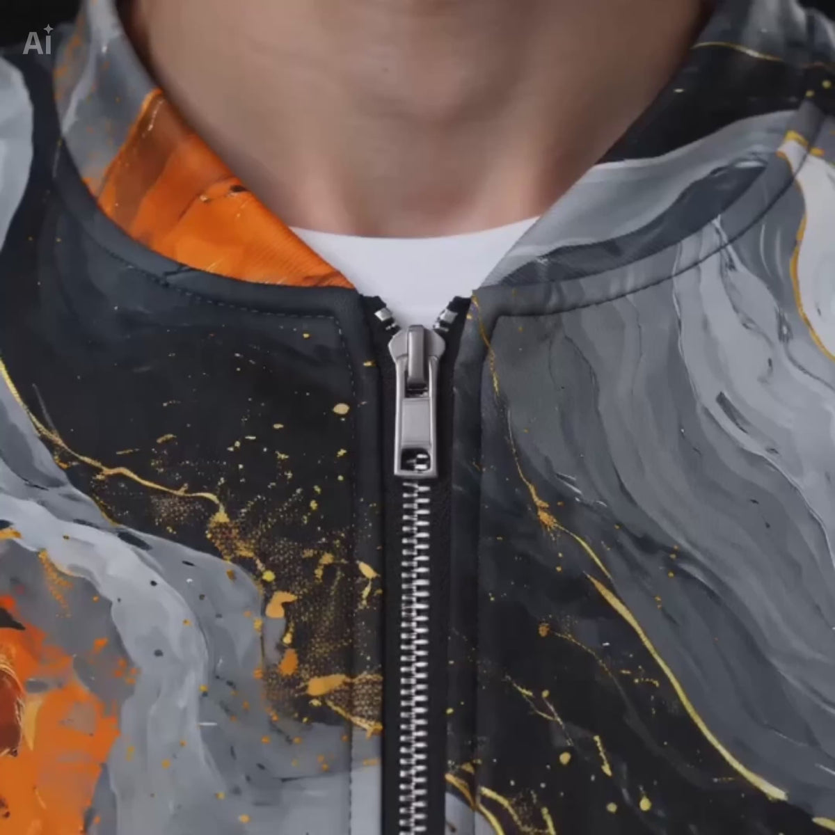 Molten Obsidian unisex bomber jacket product video