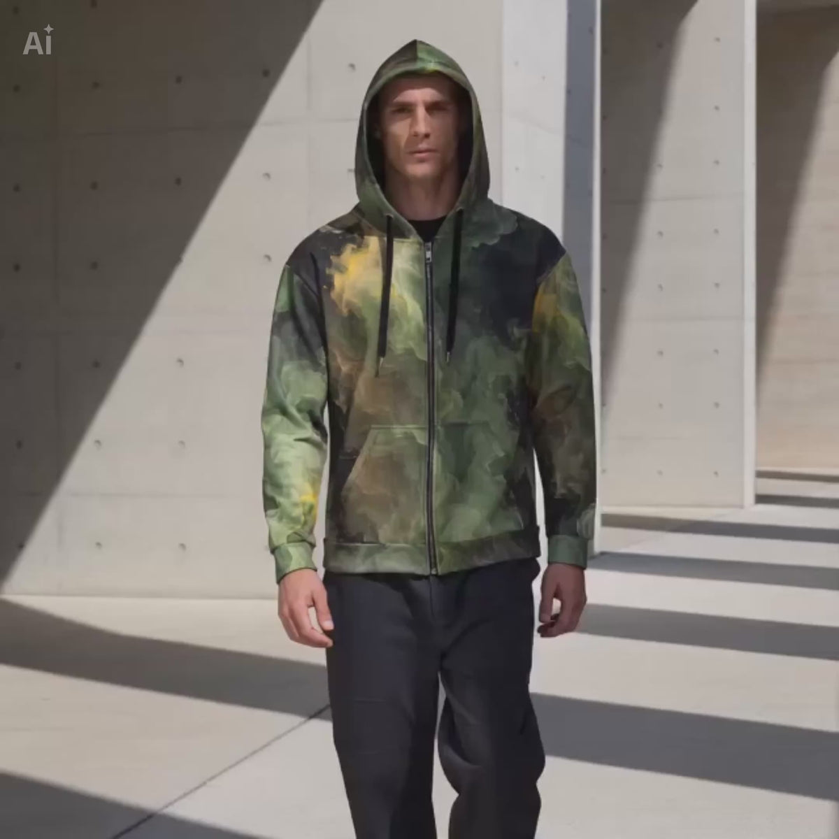 Verdant Shadow unisex zip hoodie product video