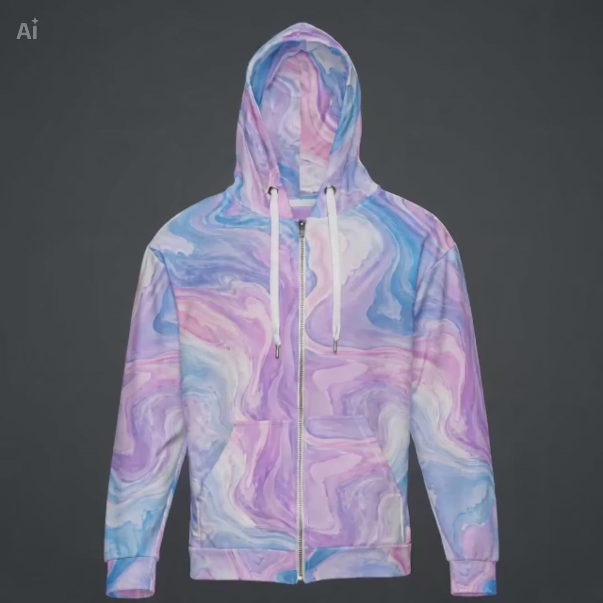 Pastel Mirage unisex zip hoodie product video